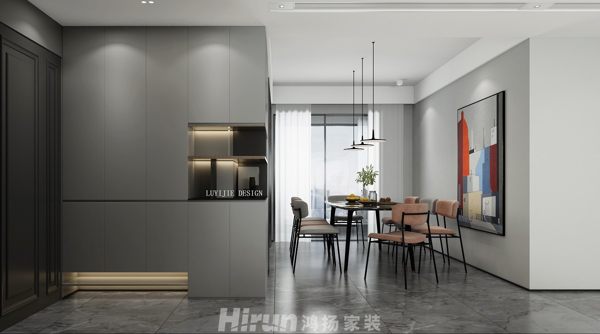 北辰三角洲118㎡雅致現(xiàn)代三居室 裝修案例效果圖-04