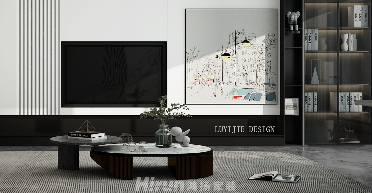 北辰三角洲118㎡雅致現(xiàn)代三居室 裝修案例效果圖-03