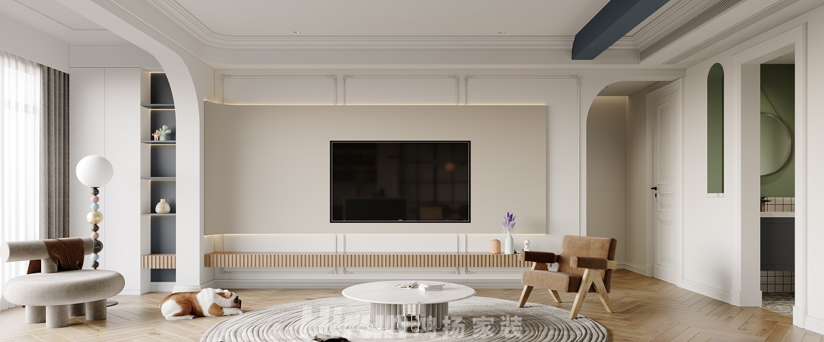 北辰三角洲118㎡輕歐簡美三居室 裝修案例效果圖-2