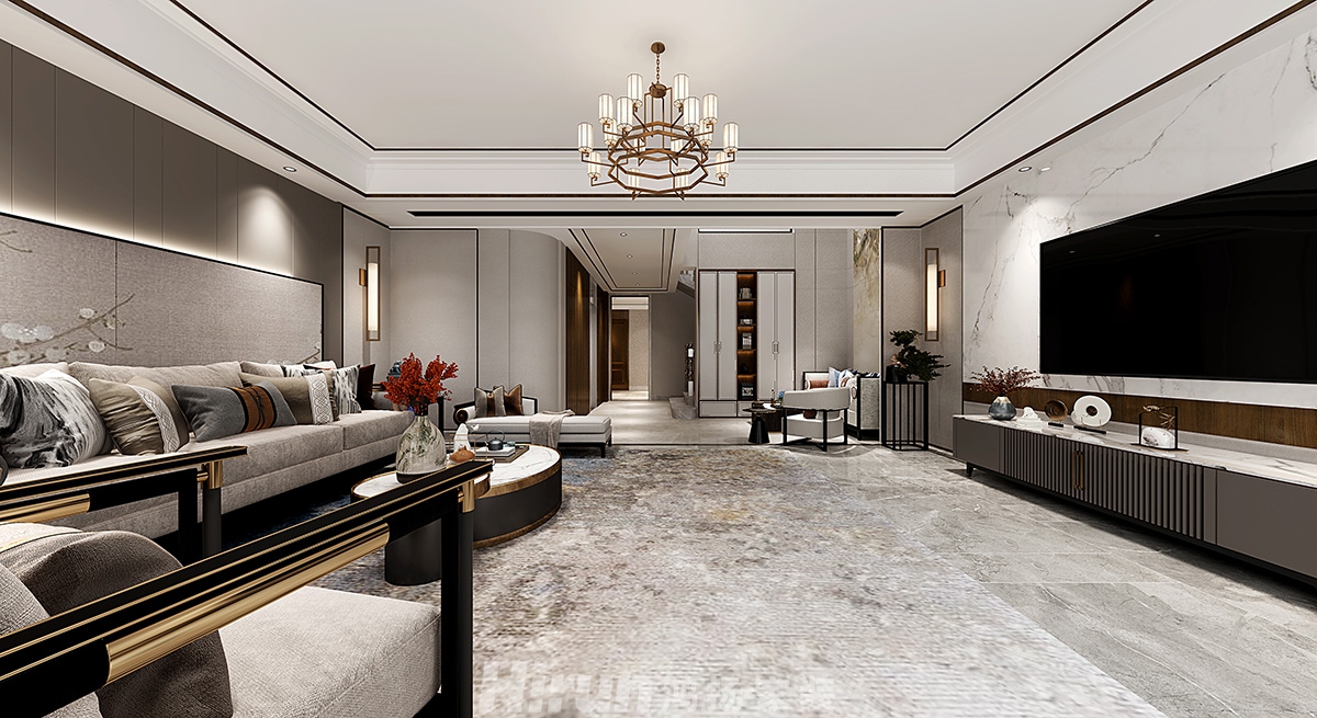 金地三千府260㎡復(fù)合寫意大平層 裝修案例效果圖-2-5