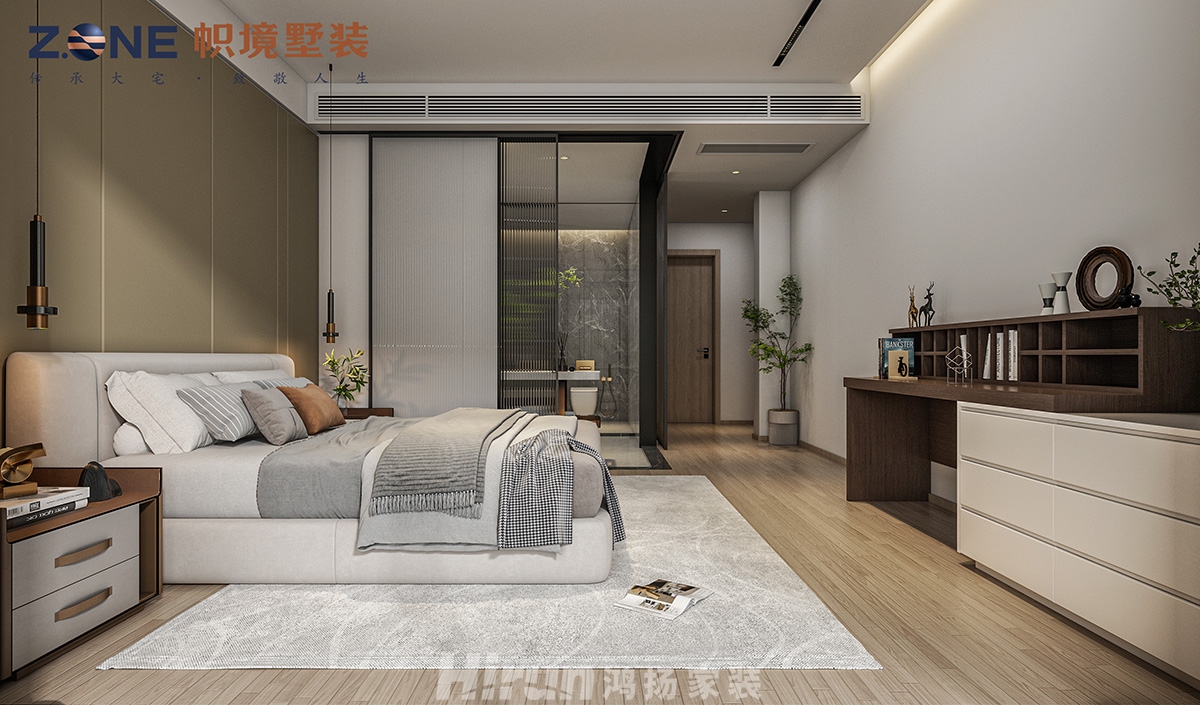 瀏陽自建別墅450㎡雅致現代別墅 裝修案例效果圖-10