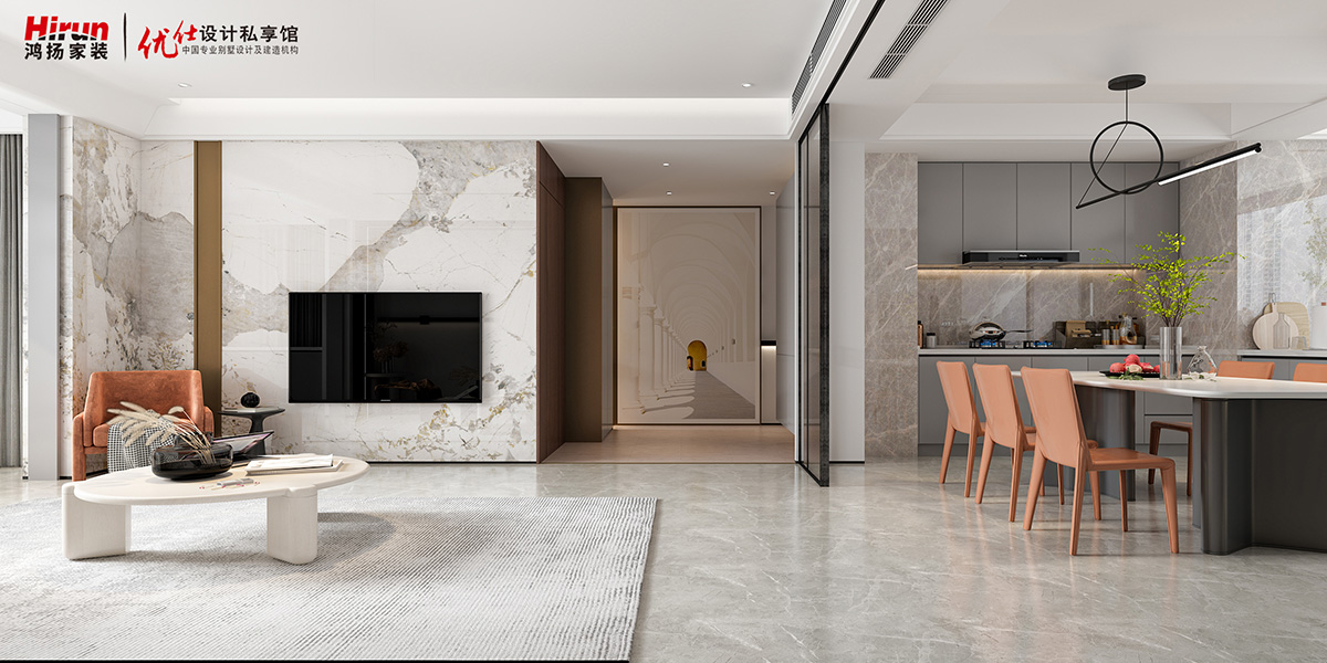 明昇壹城220㎡雅致現代四居室 裝修案例效果圖-2-4