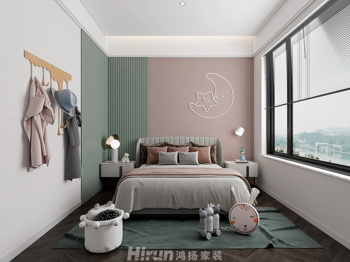 碧桂園300㎡新裝飾主義復式 裝修案例效果圖-11-3F子女房