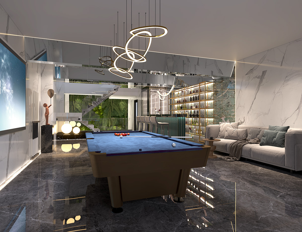 碧桂園280㎡新裝飾主義復式 裝修案例效果圖-8-B1娛樂區