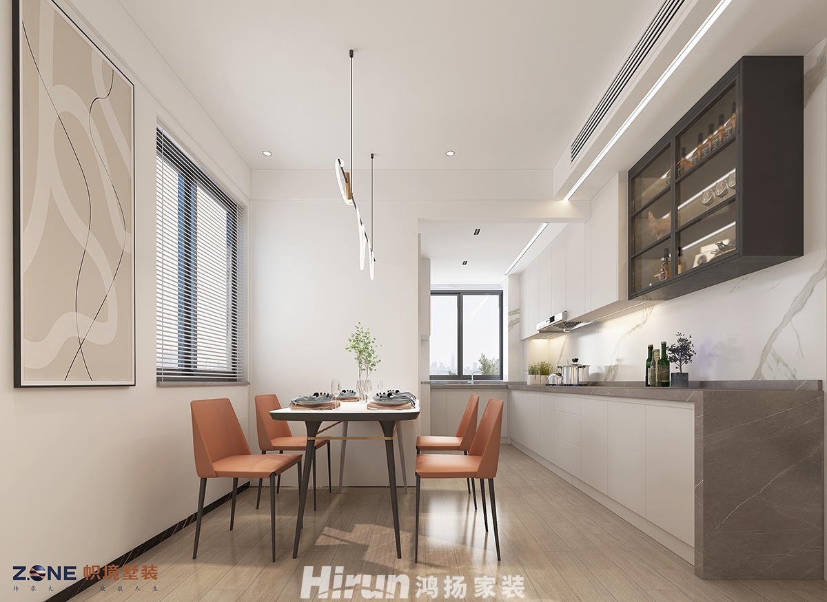 蓉園小區150㎡雅致現代四居室 裝修案例效果圖-餐廳