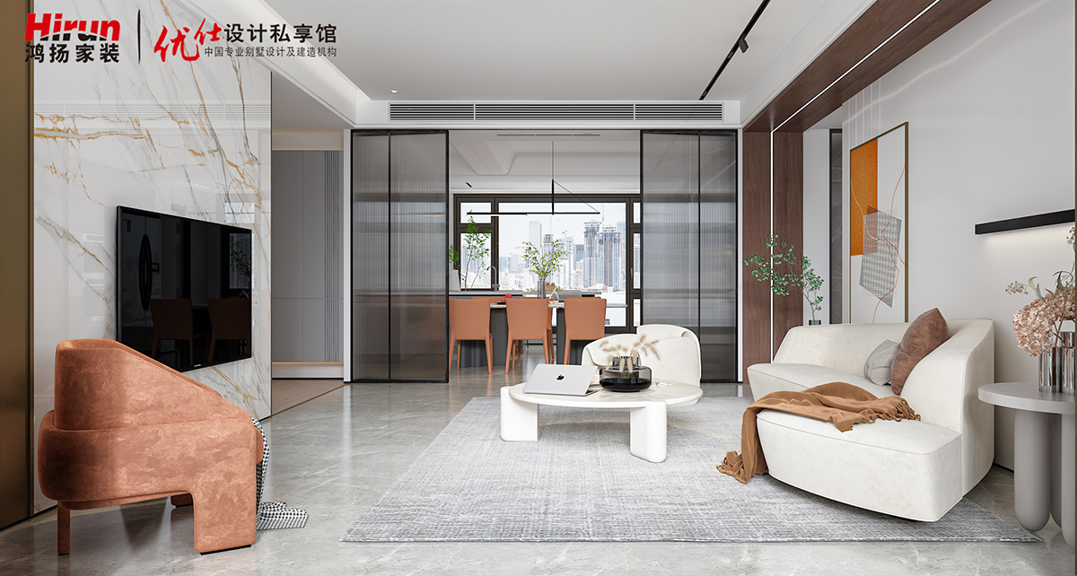 明昇壹城220㎡雅致現代四居室 裝修案例效果圖-2-5