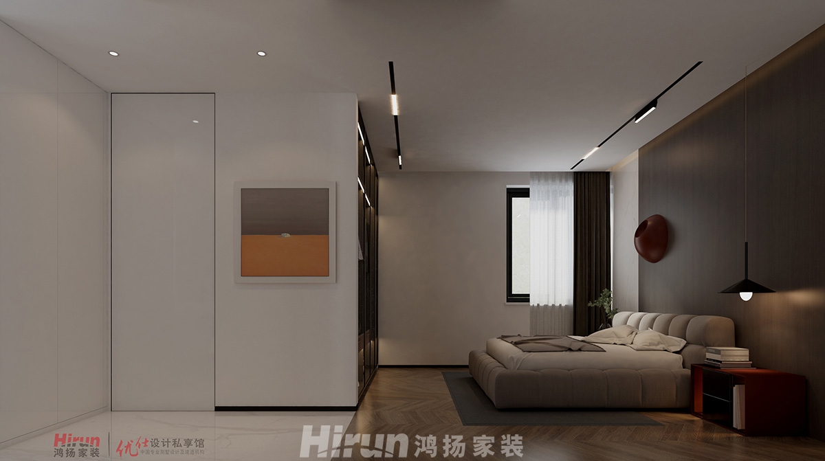 卓越青竹湖300㎡雅致現(xiàn)代別墅 裝修案例效果圖-主臥