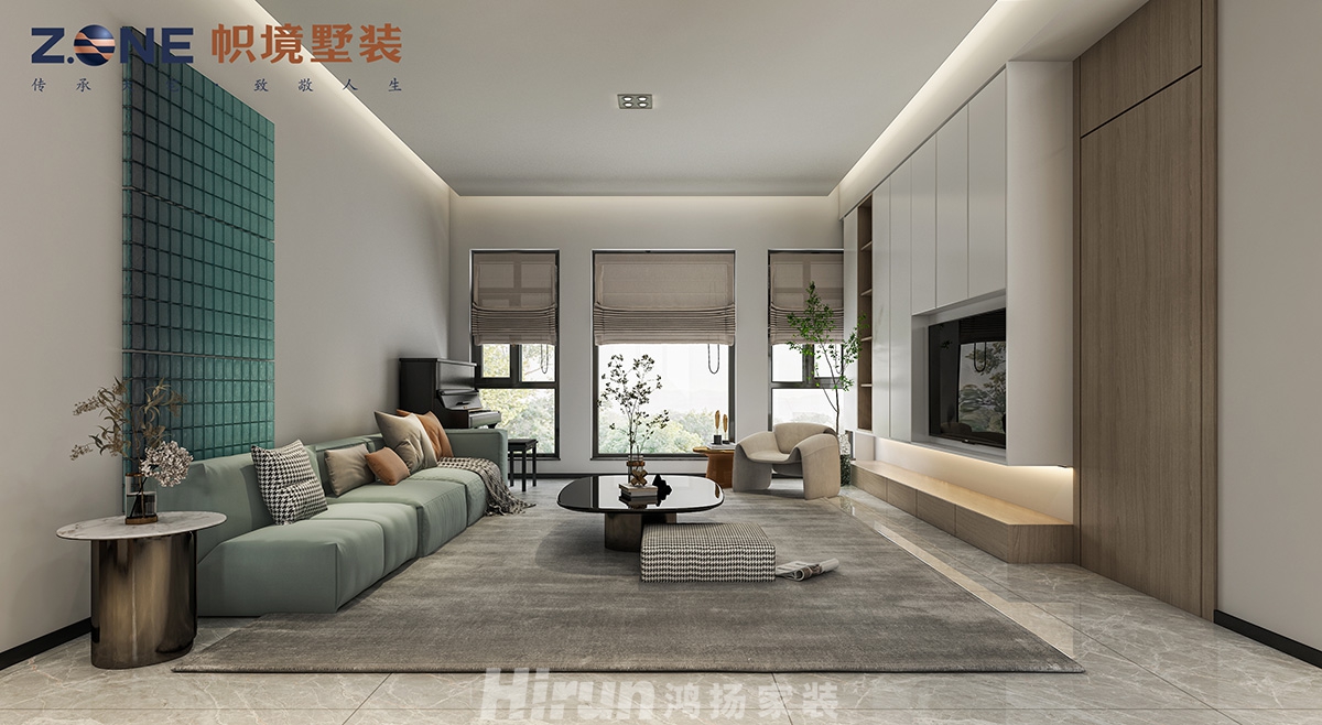 瀏陽自建別墅450㎡雅致現代別墅 裝修案例效果圖-9