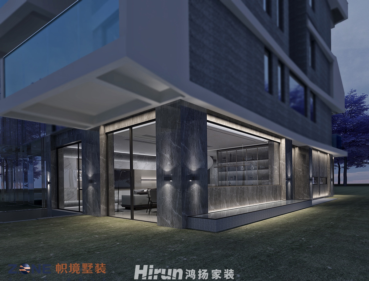 頤德公館400㎡雅致現代別墅 裝修案例效果圖-外觀3