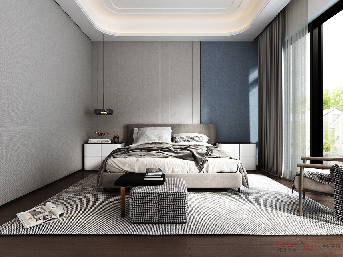 湘江壹號320㎡雅致現代別墅 裝修案例效果圖-四樓大兒子房