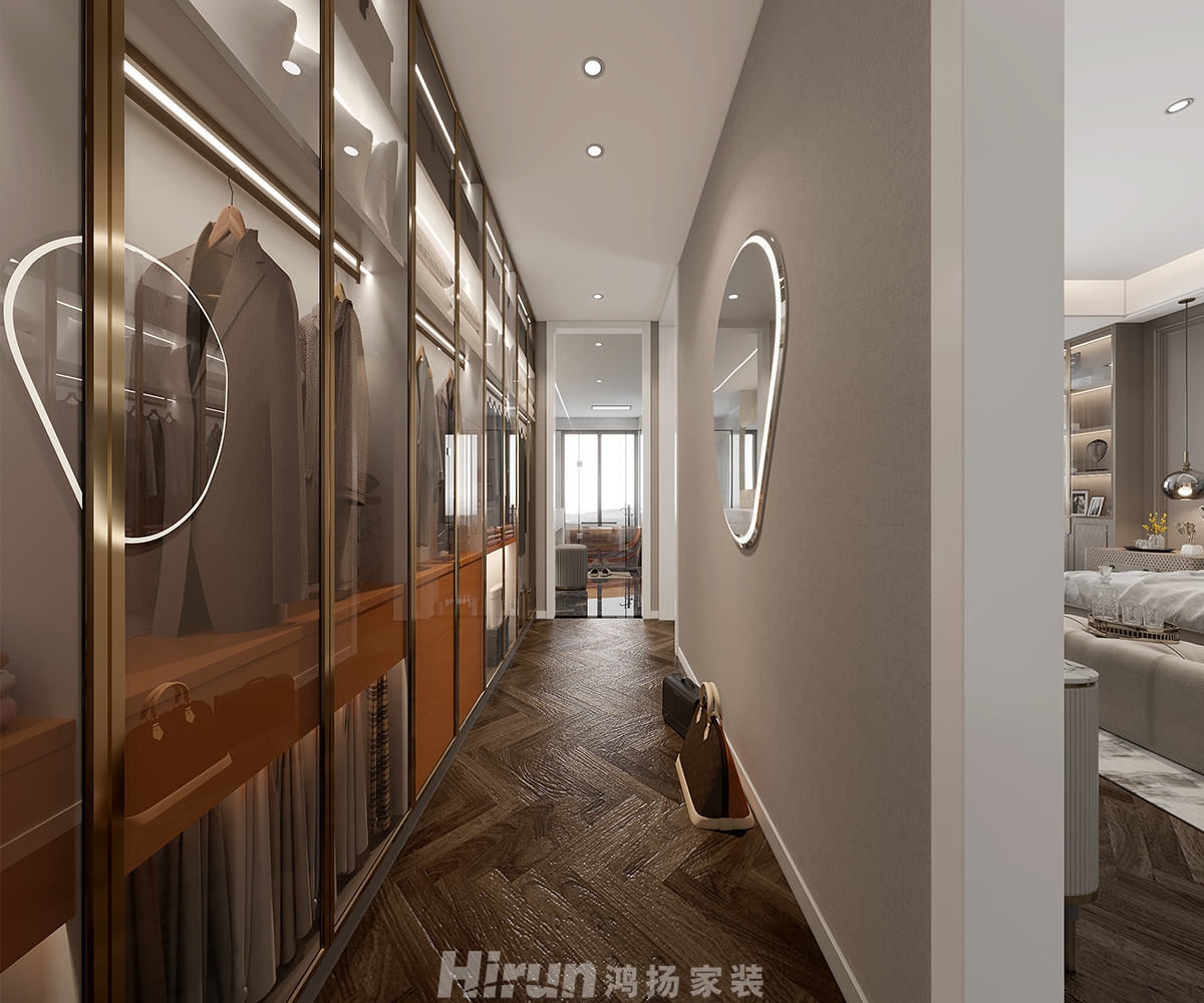 碧桂園300㎡新裝飾主義復式 裝修案例效果圖-17-3F主臥室衣帽間