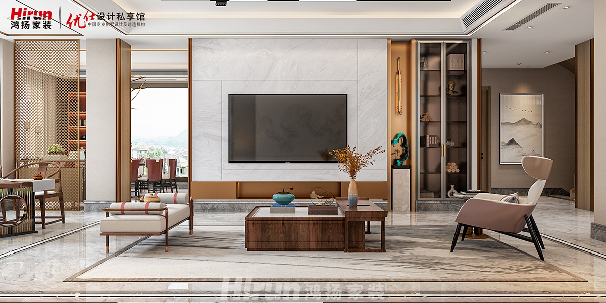 青竹湖450㎡意境東方別墅 裝修案例效果圖-1-5