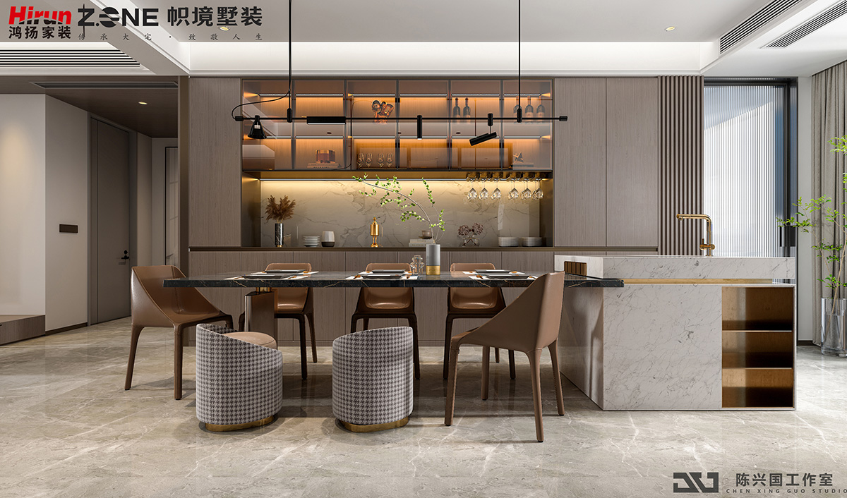 明昇壹城220㎡雅致現代四居室 裝修案例效果圖-1-(7)