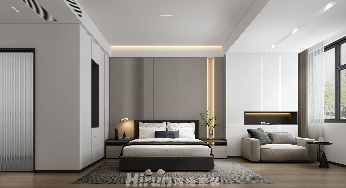 長房梅溪香山400㎡雅致現(xiàn)代別墅 裝修案例效果圖-8二層長輩房