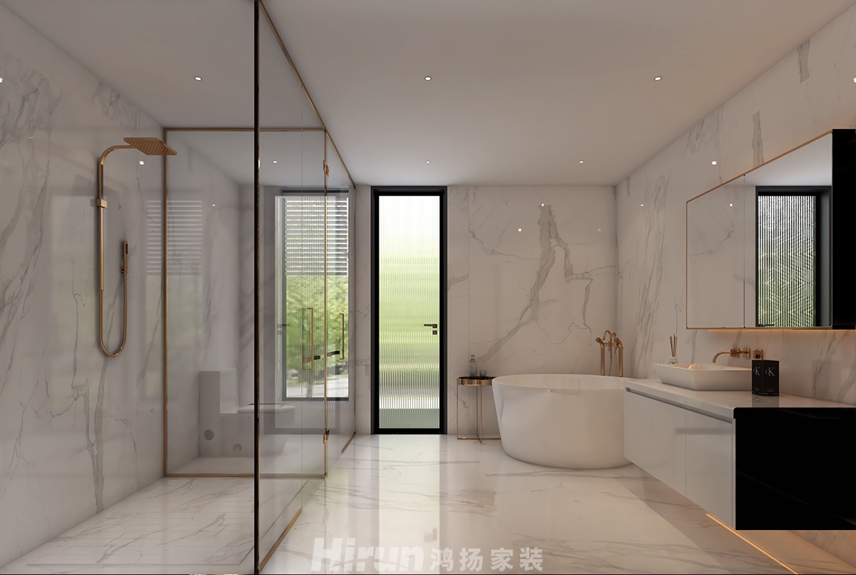 致地龍熙臺400㎡意境東方別墅 裝修案例效果圖-2樓-大女兒衛