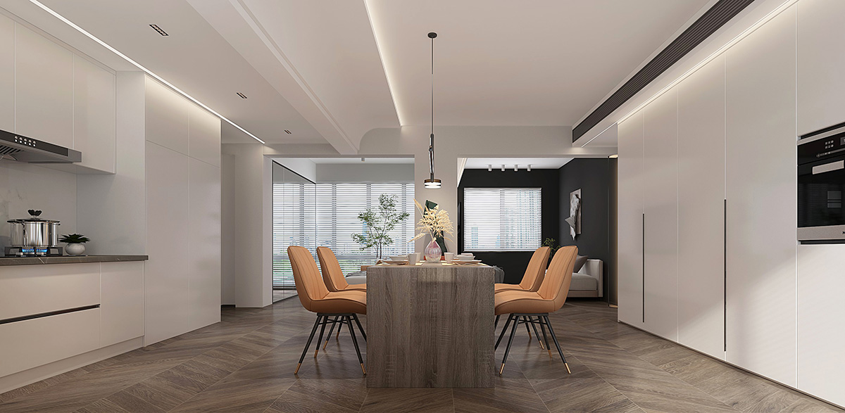 梅溪青秀128㎡雅致現代三居室 裝修案例效果圖-5