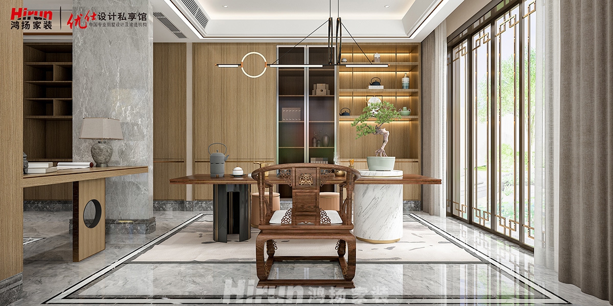 青竹湖450㎡意境東方別墅 裝修案例效果圖-1-9