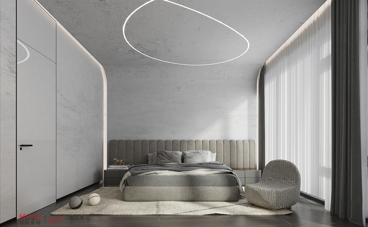 湘江壹號320㎡雅致現代別墅 裝修案例效果圖-15-四樓哥哥房2