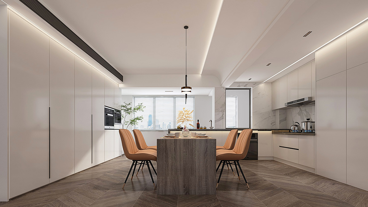 梅溪青秀128㎡雅致現代三居室 裝修案例效果圖-1