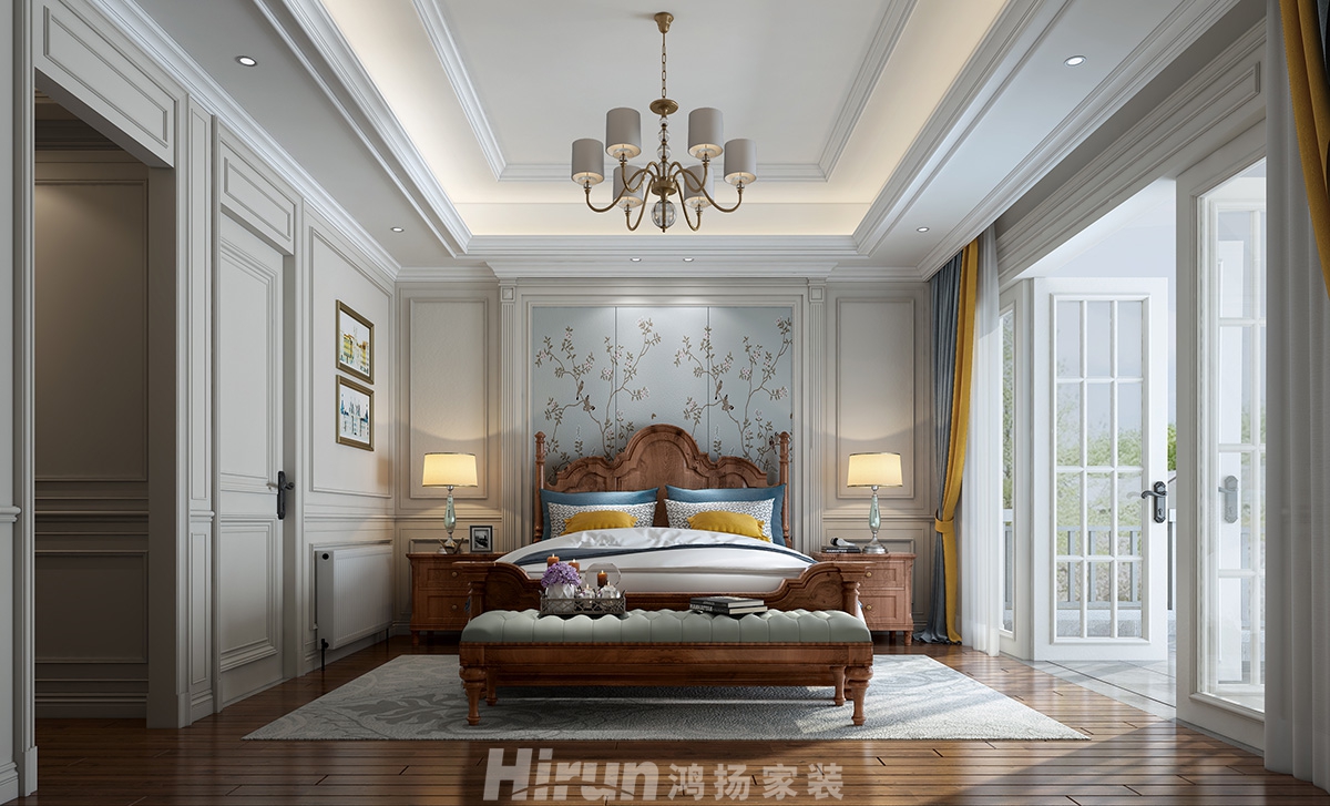 保利朗峰400㎡輕歐簡美別墅 裝修案例效果圖-010主臥