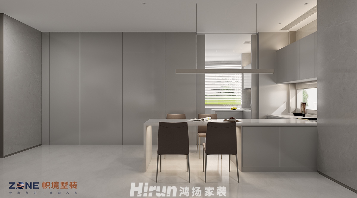 頤德公館400㎡雅致現代別墅 裝修案例效果圖-西廚