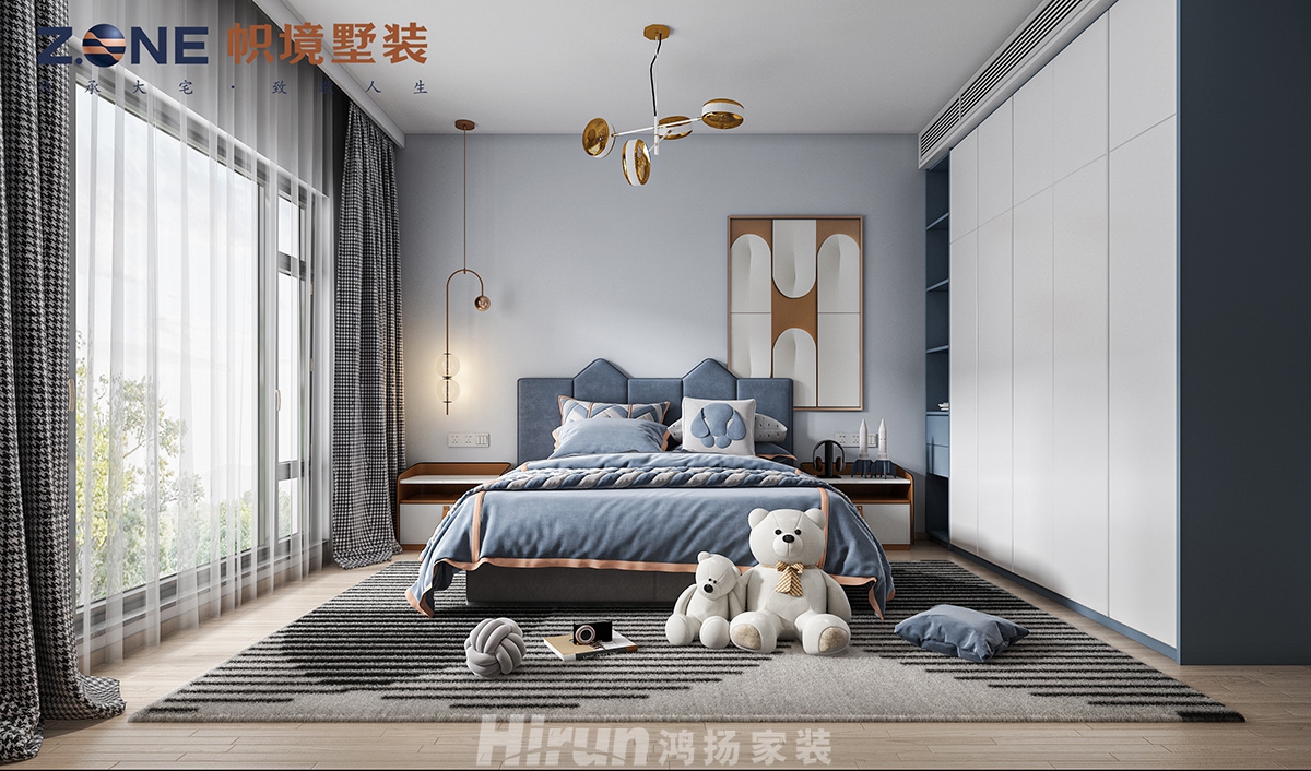 瀏陽自建別墅450㎡雅致現代別墅 裝修案例效果圖-12