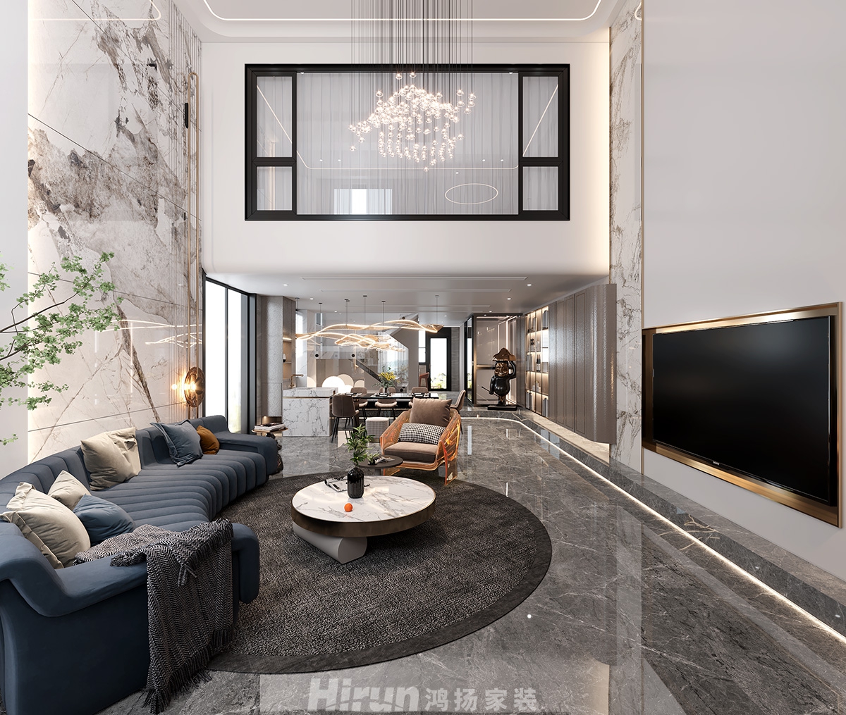 碧桂園300㎡新裝飾主義復式 裝修案例效果圖-4-1F客-餐廳