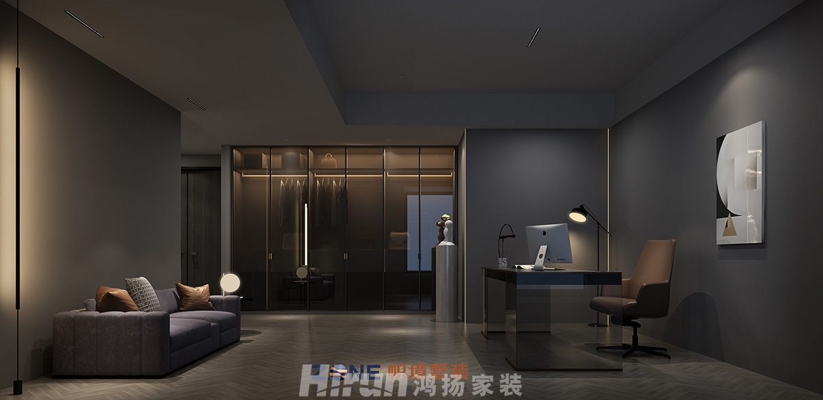 中建江山壹號220㎡雅致現(xiàn)代大平層 裝修案例效果圖-書房