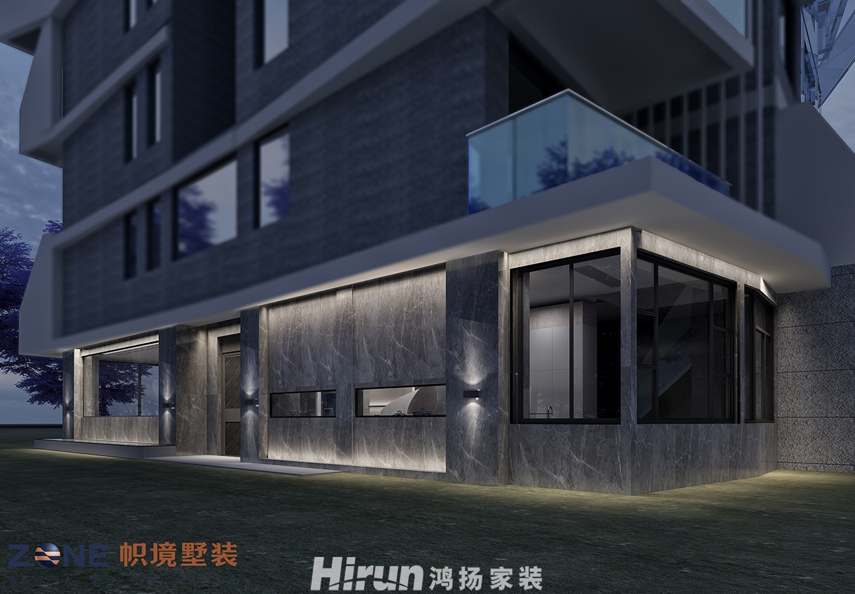 頤德公館400㎡雅致現代別墅 裝修案例效果圖-外觀2