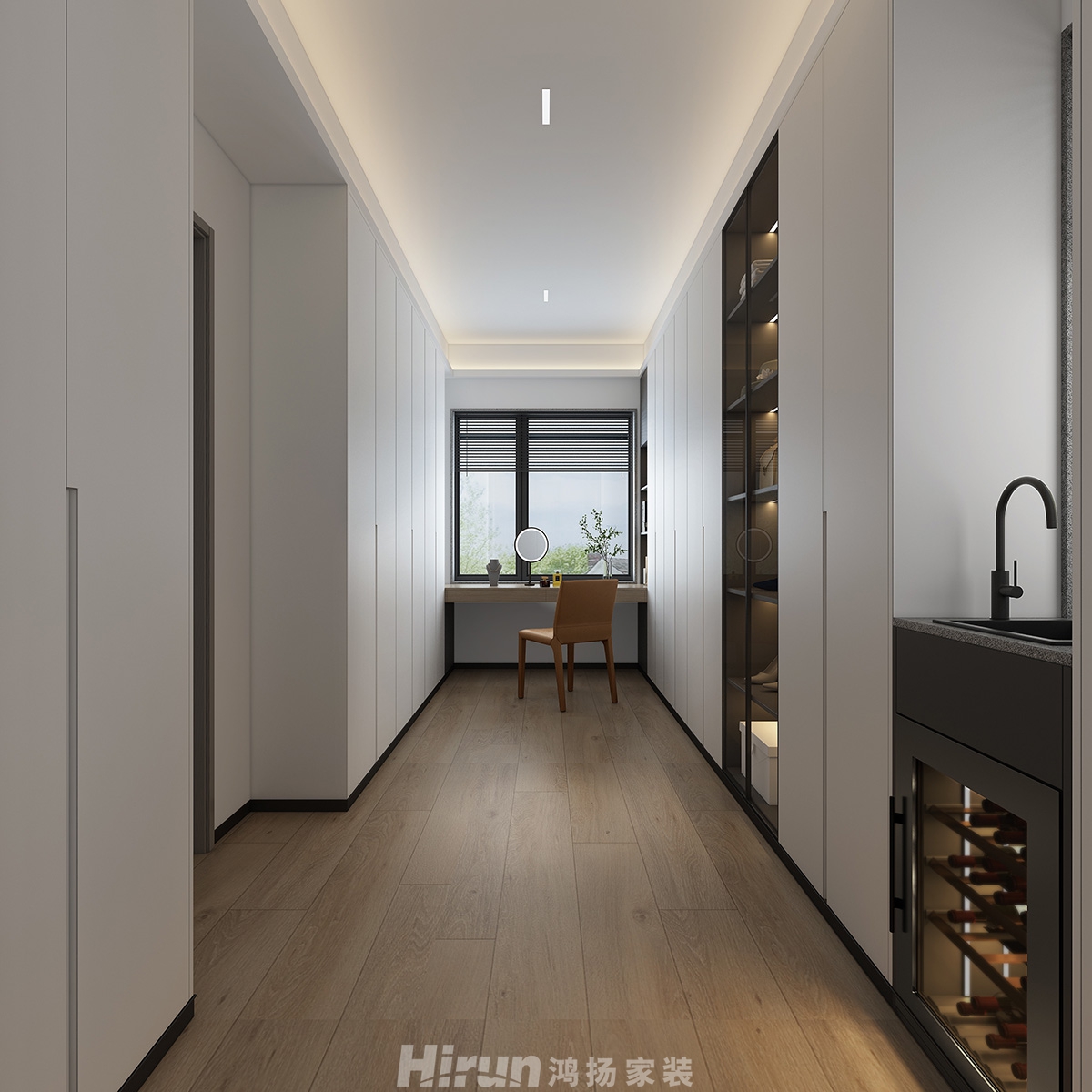 長房梅溪香山400㎡雅致現(xiàn)代別墅 裝修案例效果圖-16衣帽間