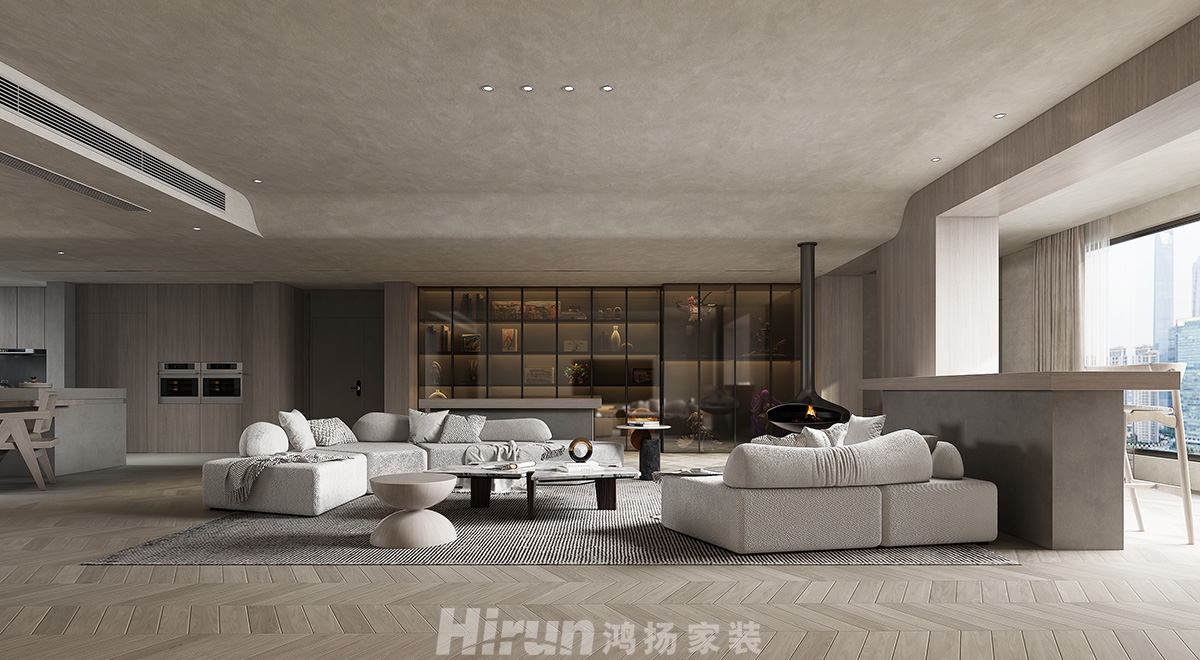 中建江山壹號(hào)260㎡雅致現(xiàn)代大平層 裝修案例效果圖-2