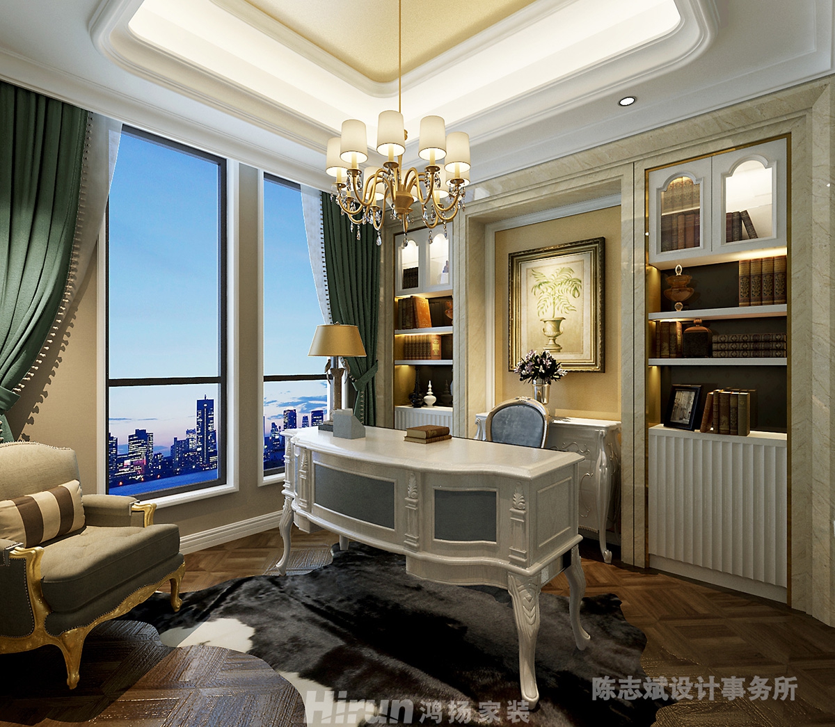 第六都260㎡新裝飾主義大平層 裝修案例效果圖-05書房