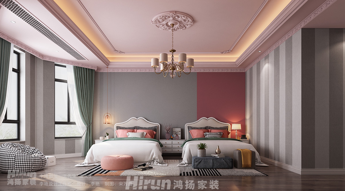 中隆國際御璽320㎡輕歐簡美復式 裝修案例效果圖-8