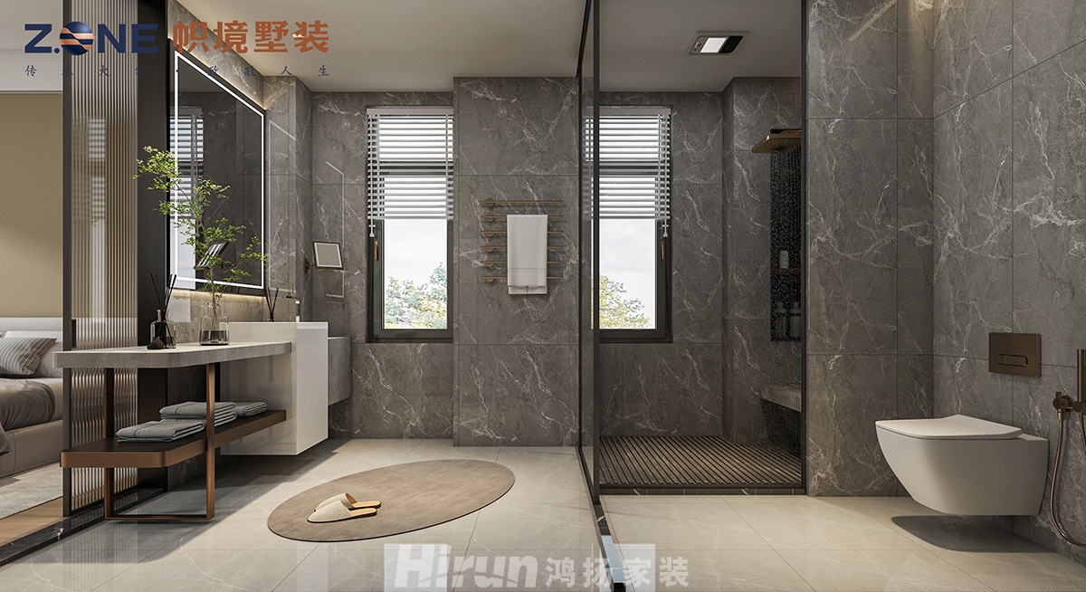 瀏陽自建別墅450㎡雅致現代別墅 裝修案例效果圖-11