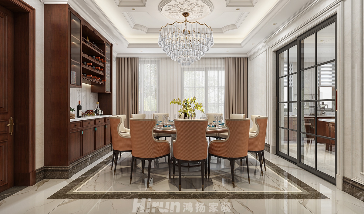 爵世名邸400㎡輕歐簡(jiǎn)美別墅 裝修案例效果圖-5