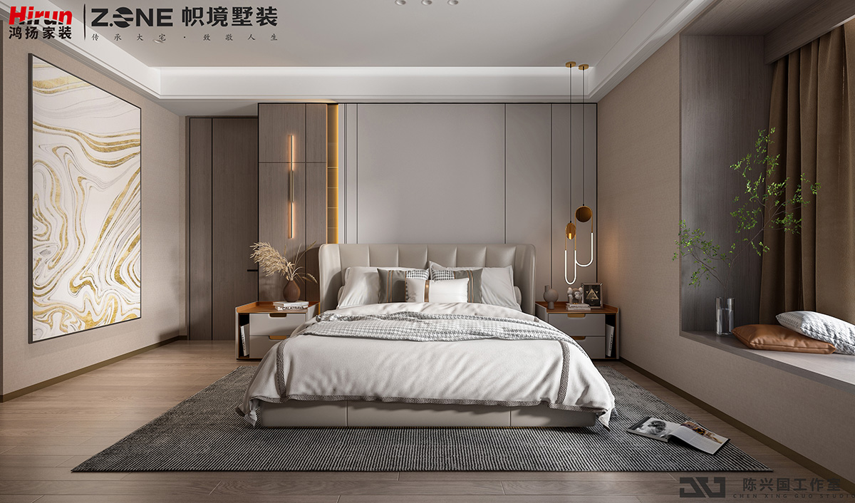 明昇壹城220㎡雅致現代四居室 裝修案例效果圖-1-(8)