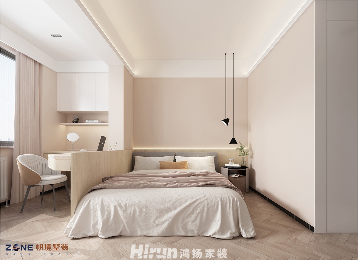 蓉園小區150㎡雅致現代四居室 裝修案例效果圖-主臥