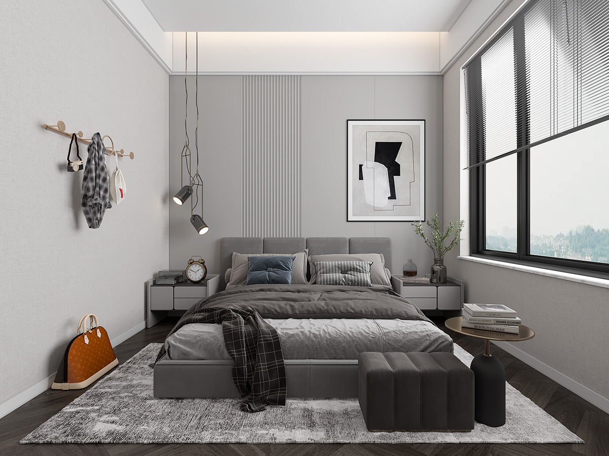 碧桂園280㎡新裝飾主義復式 裝修案例效果圖-10-2F臥室2