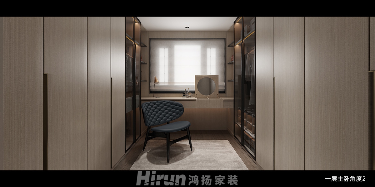 東方名苑首府500㎡意境東方別墅 裝修案例效果圖-一層主臥角度2