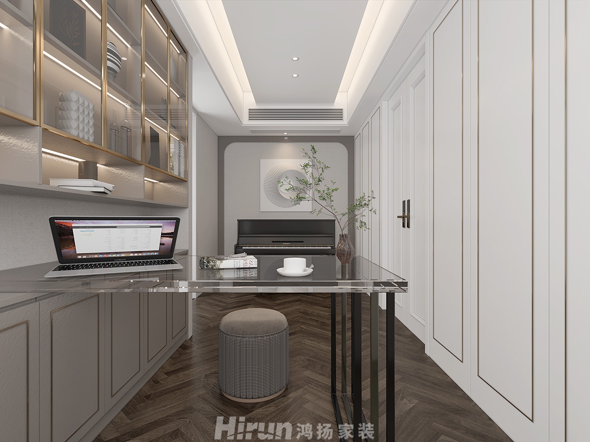 碧桂園300㎡新裝飾主義復式 裝修案例效果圖-12-3F書房