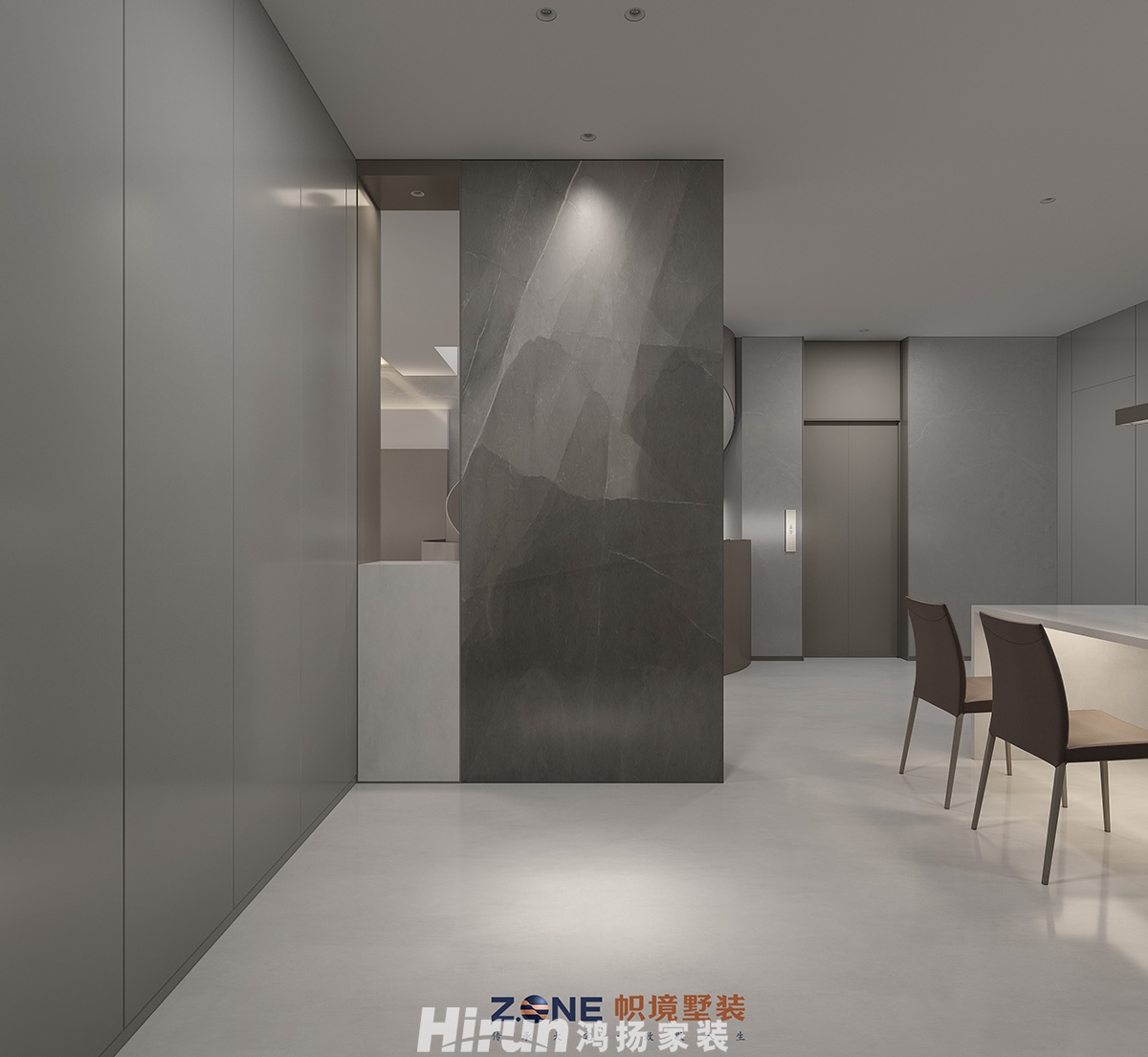 頤德公館400㎡雅致現代別墅 裝修案例效果圖-門廳