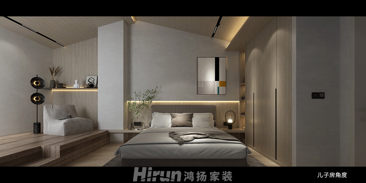 東方名苑首府500㎡意境東方別墅 裝修案例效果圖-兒子房