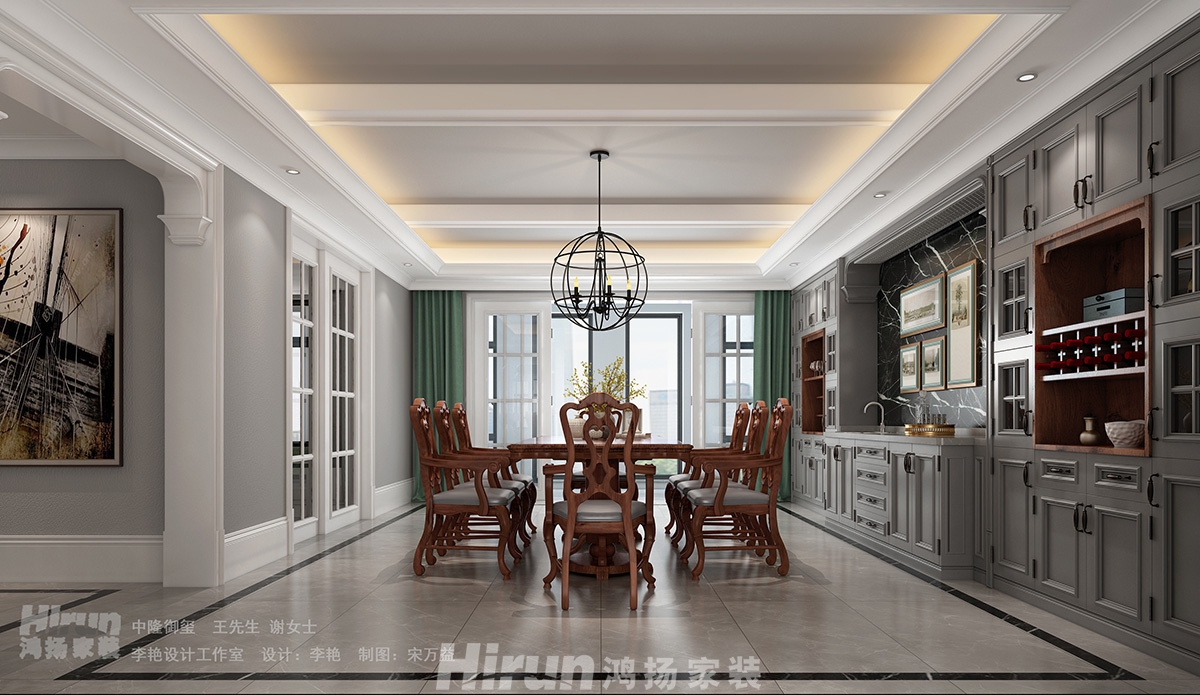 中隆國際御璽320㎡輕歐簡美復式 裝修案例效果圖-4