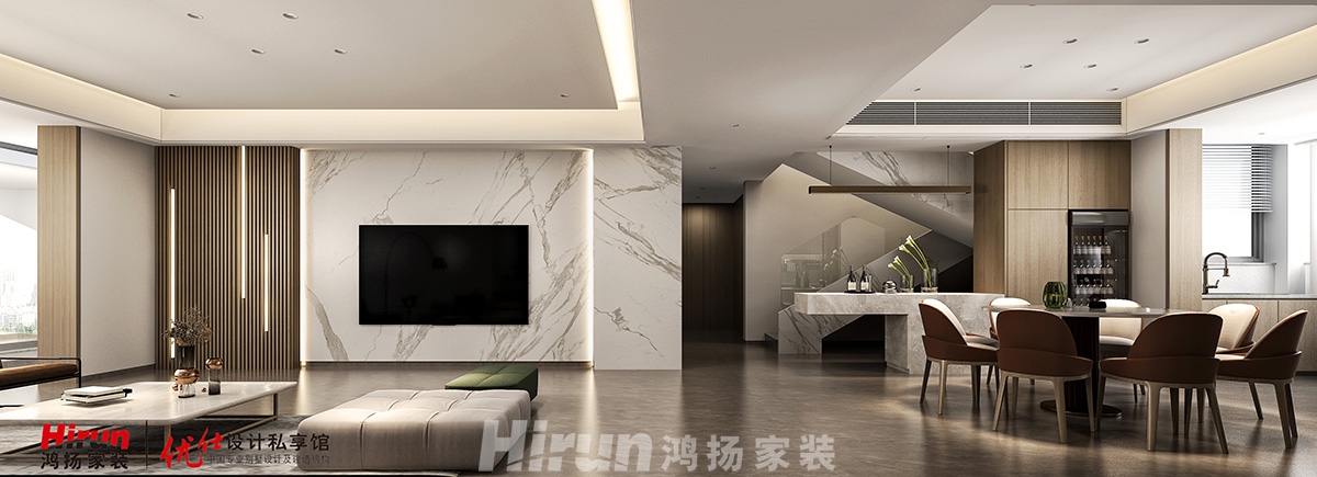 歸心苑260㎡北歐之光復式 裝修案例效果圖-客廳1