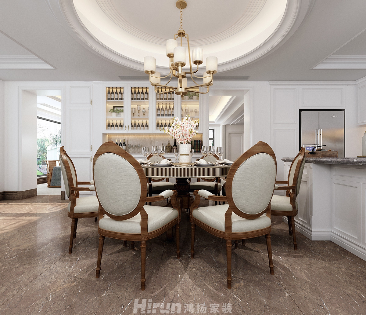 保利朗峰400㎡輕歐簡美別墅 裝修案例效果圖-009廚房