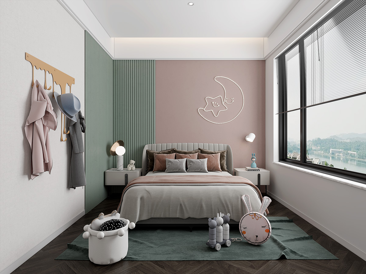 碧桂園280㎡新裝飾主義復式 裝修案例效果圖-11-3F子女房