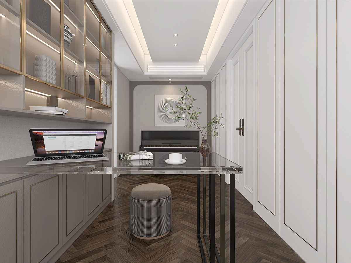 碧桂園280㎡新裝飾主義復式 裝修案例效果圖-12-3F書房