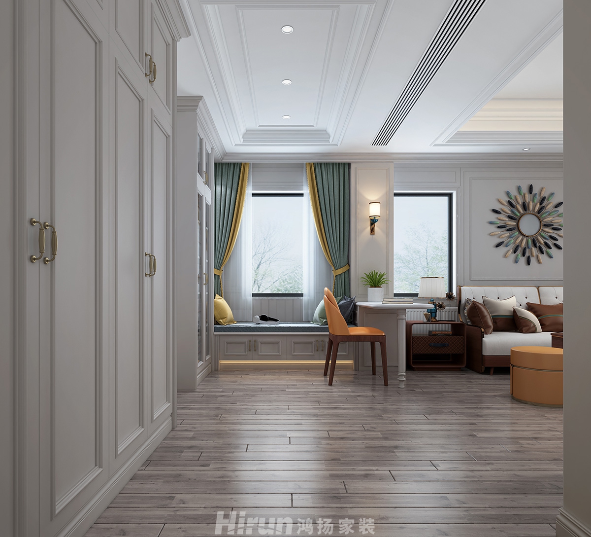 保利朗峰400㎡輕歐簡美別墅 裝修案例效果圖-011起居室門廳