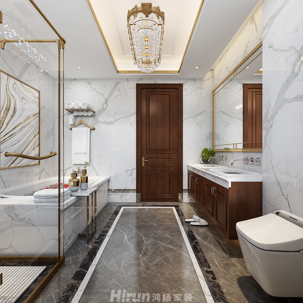 爵世名邸400㎡輕歐簡(jiǎn)美別墅 裝修案例效果圖-9