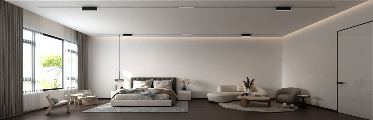 湘江壹號320㎡雅致現代別墅 裝修案例效果圖-16-四樓客房